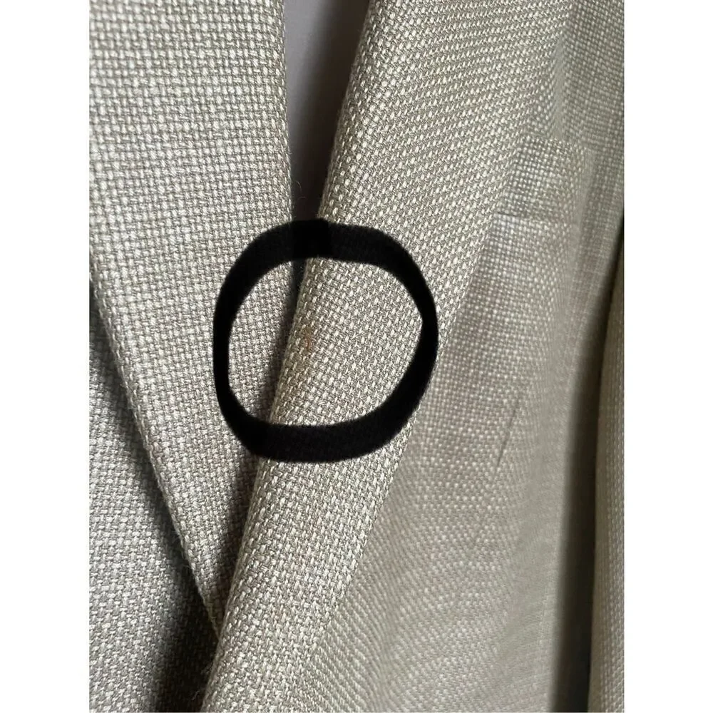 Versini 100% Silk Sport Coat Blazer Jacket Men’s 39 Long Beige/ Tan/ Woven